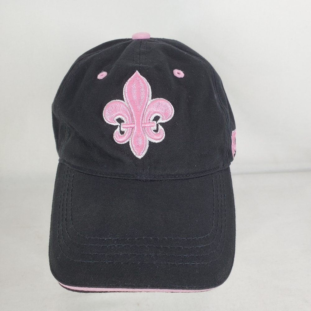 New Orleans Saints Women Ladies Hat Black Pink Logo Who Dat Strapback Adjustable - Picture 2 of 11